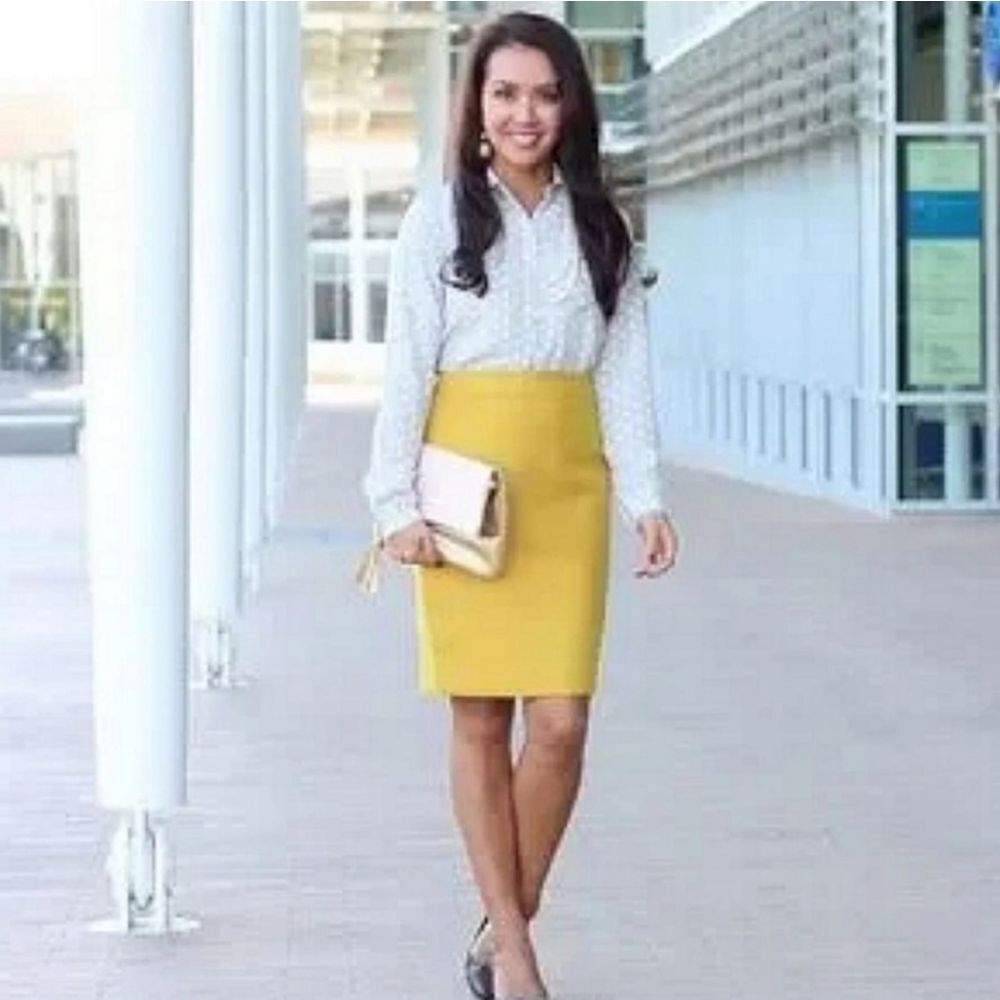 KASPER PLUS SIZE Womens Gold Back Slit Knee High Pencil Skirt Size 24W